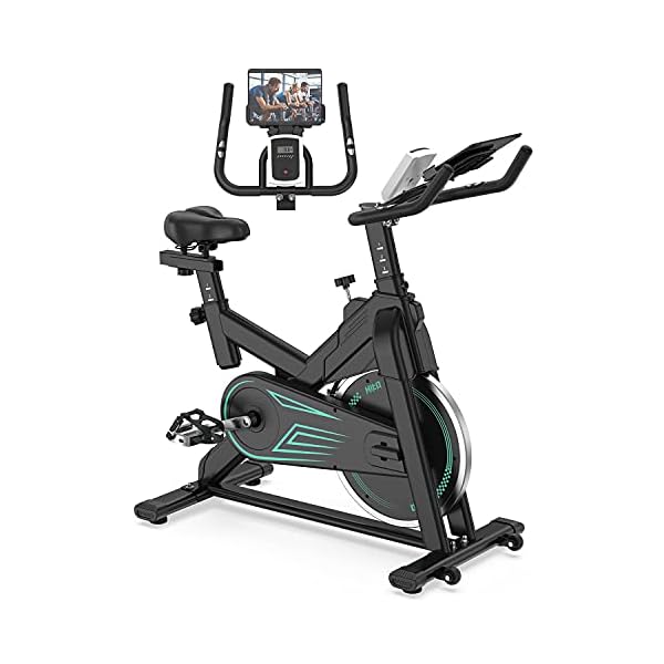 Indoor Cycling Bike Stationary - Exercise Bike for Home Cardio Workout with Comfortable Seat Cushion & Silent Belt Drive & Pad Holder