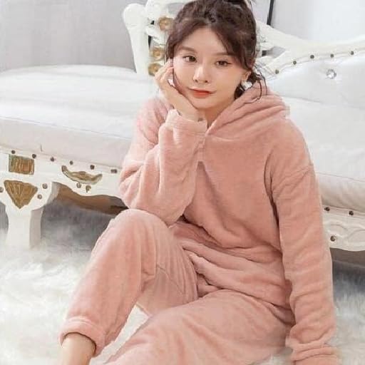 Image of GEIFA Women Cold-weather polyester wear hooded tracksuit Soft fabric women stylish cord set for women winter wear Pack of 1