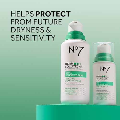 Image of No7 Derm Solutions Hydrating Facial Cleanser - Gentle Cream Face Wash Formulated with Ceramides, Niacinamide & Adaptogens to Help Maintain Skin's Moisture Barrier - For Dry & Sensitive Skin (8 Fl Oz)