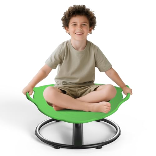 CHEFPREFER Spinning Chair for Autistic Kids - Sensory Spinning Chair Safety Handle & Non-Slip Design, Spin Chairs for Kids Autism can Hold 200 lbs(90kg), Suitable for Training Body Coordination