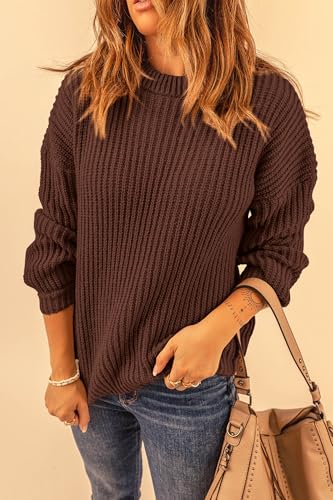 PRETTYGARDEN Fall Sweaters for Women 2025 Fashion Long Sleeve Casual Ribbed Knit Winter Clothes Pullover Jumper Tops
