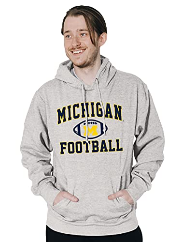 Blue 84 Men's Michigan Wolverines Hoodie Gray Football, Grey, X-Large - Image 2