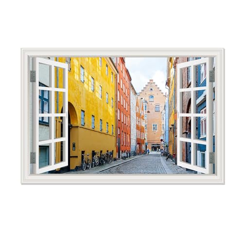Image sur Toile Fenêtre pour Agrandir une Pièce Sombre 80x120