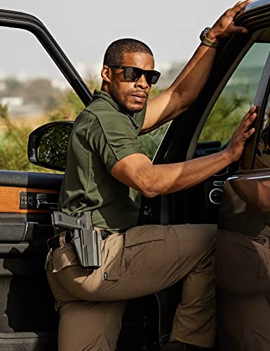 Cqr Men's Polo Shirt, Long And Short Sleeve Tactical Shirts, Dry Fit Lightweight Golf Shirts, Outdoor Upf 50+ Pique Shirt, Frost Pro Army Green, Small #TOP2