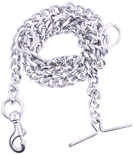 Image of Dog Chain Silver Grind No.8 Heavy Weight Dogs Leash Heavy Duty Dog Chain with Heavy Hook (L - 60inch) for Large Dogs (8 Number)