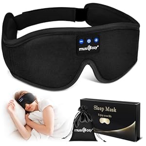 Musicozy Sleep Headphones Bluetooth Eye Mask,Soft ...