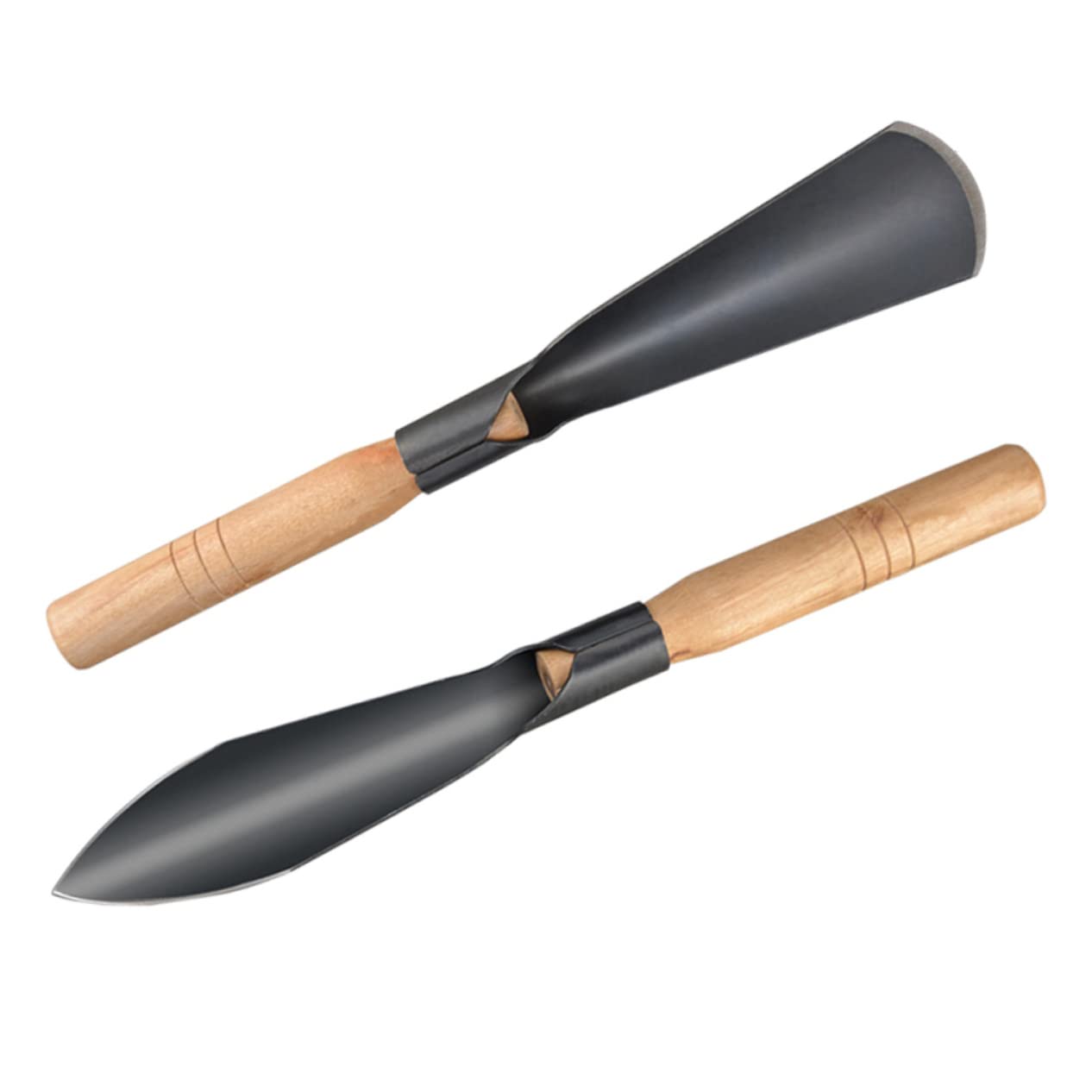CIYODO 2-Piece Set Garden Trowel Wooden Handle Spade Tools Transplanting Shovel for Gardening