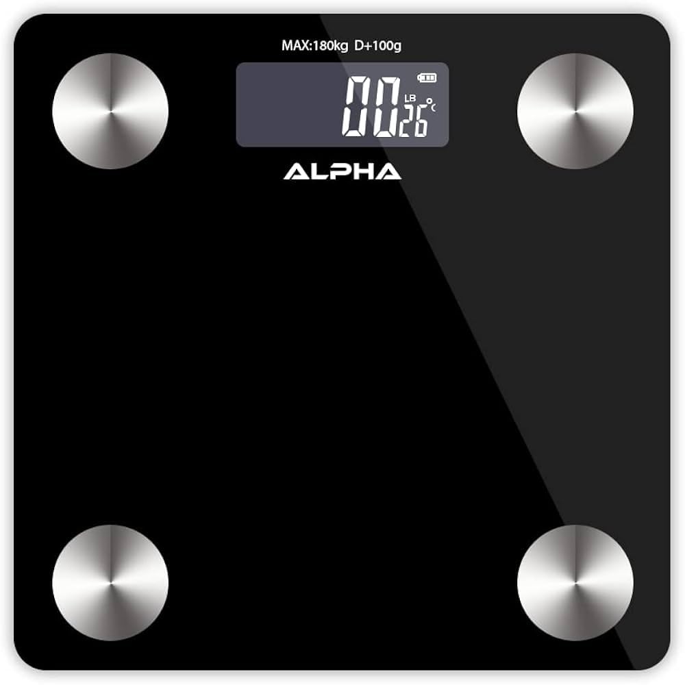 ALPHA BMI weight machine Smart Body Fat scale with Bluetooth, LCD Display, 180kg Capacity, Black PREMIUM QUALITY-image-45