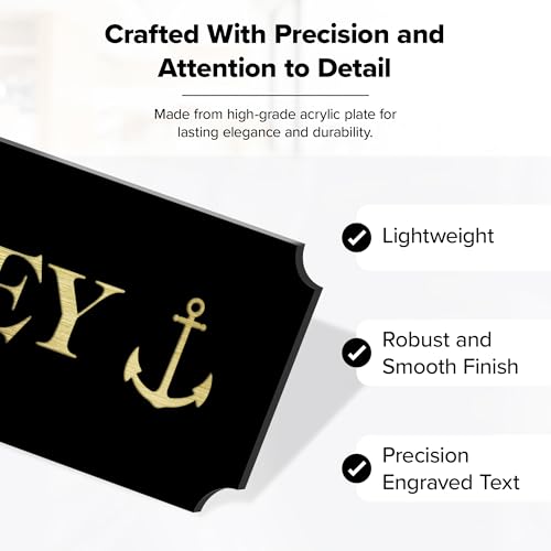 Image of Custom Engraved Name Plate, Personalized Brushed Black /Gold Name Plaque, 1x3 Inches, Durable Engravable Impact Material, Made in The USA by My Sign Center