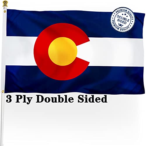 XIFAN Double Sided Colorado State Flag 3x5 ft Heavy Duty 3 Ply Durable Polyester CO Flag with Vibrant Print/4 Rows Hemming/Brass Grommets for Indoor Outdoor Decor