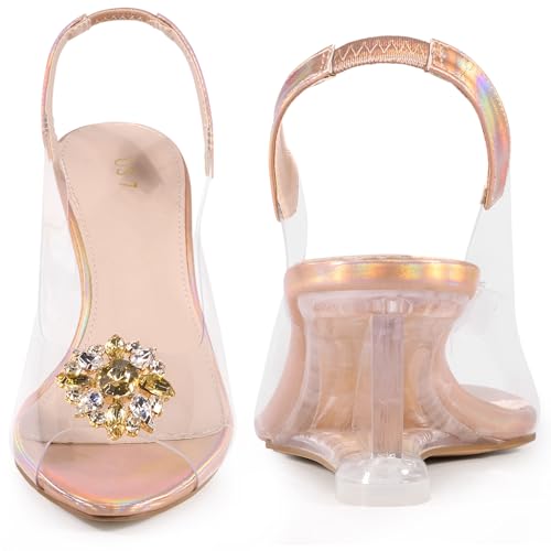 Perphy Rhinestone Clear Wedge Heel Slingback Sandal for Women2