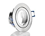 IP44 Alu- Feuchtraum Badezimmer Einbaustrahler Einbaufassung Terrassenüberdachung Beleuchtung Klickverschluß Spritzwassergeschützt geeignet für MR16/GU10 LED/Halogen 12V/230V Inkl. GU5.3/MR16 Fassung