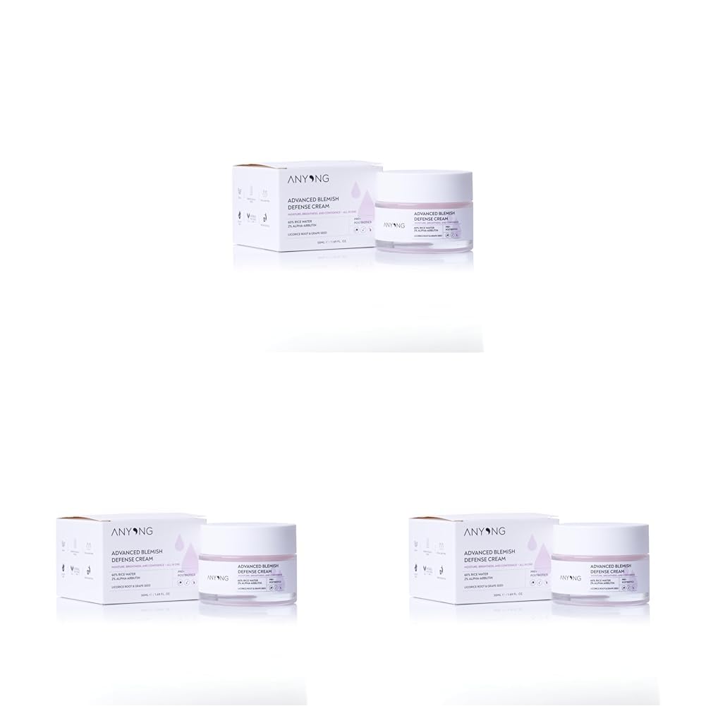 Anyong Geliştirilmiş Leke Karşıtı, Aydınlatıcı, Nemlendirici Krem 50 ml (%60 Pirinç Suyu &%2 Alfa Arbutin) (3 paketi)
