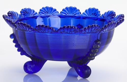 Fruit Bowl - 3 Footed - American Made - Mosser Glass USA (Cobalt)