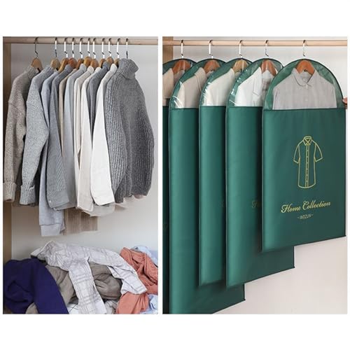 Garment Bags 2 Pcs Clothing Dust Cover, Hanging Dust Bag, Home Wardrobe Suit Coat Cover, Transparent Down Jacket Hanging Bag Clothing dust Cover (Size : 58 * 110cm)4
