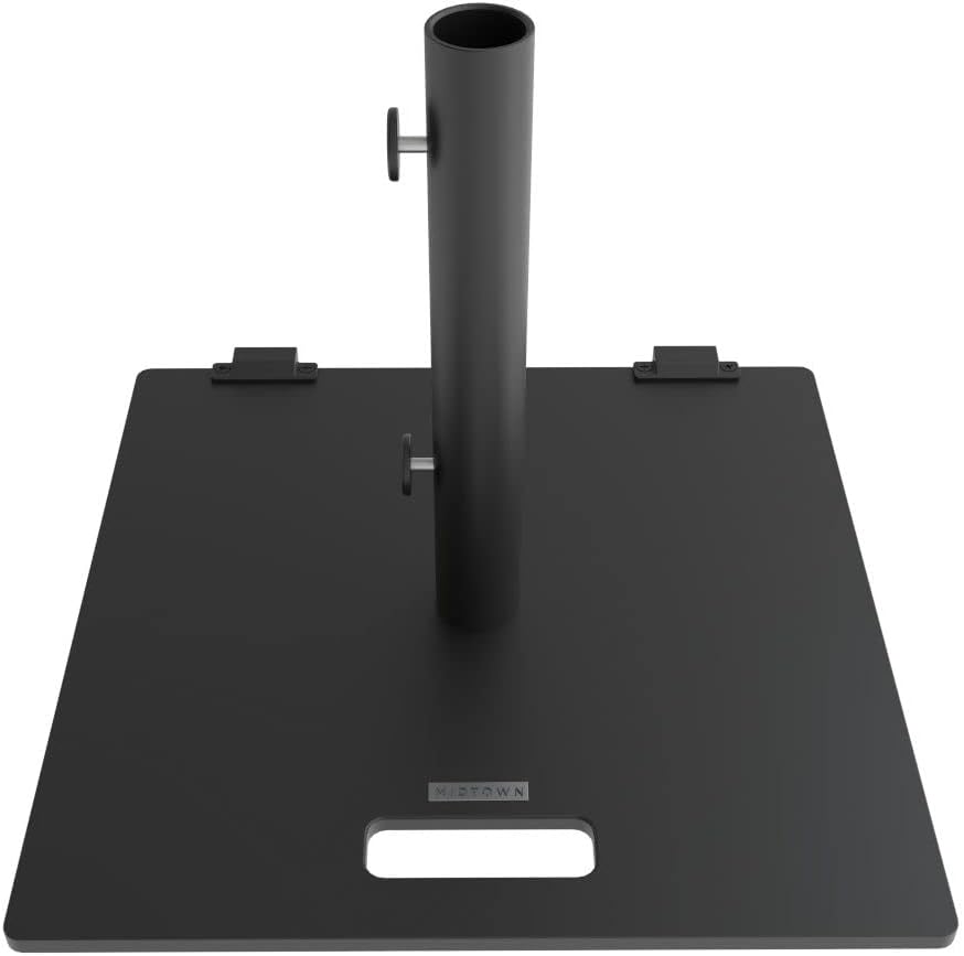 Midtown Umbrellas The Square 2 Base with Wheels 55lbs for Market and Tilt Patio Outdoor Umbrellas (Black)