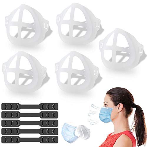 Mask Bracket 3D 5+5Pcs Silicone Internal Support Frame Reusable Washable Extension Bracket Protect Lipstick Homemade Cloth Cool Holder For Comfortable Breathing