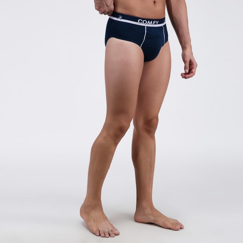 Image of Amul Comfy Men's Solid Cotton Briefs with Soft Waistband (Color Airforce)