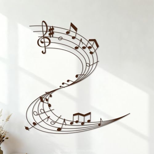 note musicali pentagramma onde Adesivi con incisioni di pregio 42x45cm Cultura del tatuaggio Caffè