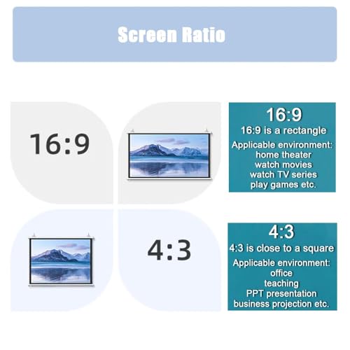 Pantalla para proyector manual 72 pulgadas 16:9 miniatura 6