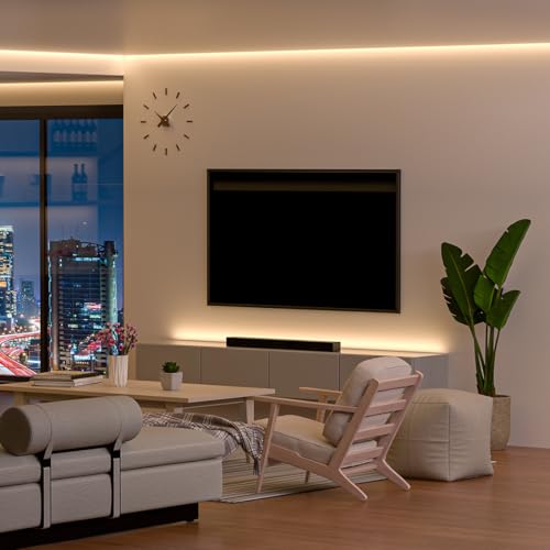 Image of BTF-LIGHTING 3mm Width Ultra Thin FCOB COB LED Strip,UL Listed Warm White 3000K Super Narrow Uniform Light,16.4FT DC12V CRI90+ LED Tape Light for Home Indoor DIY Lighting(No Adapter or Controller)