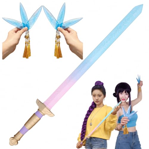 32 Inches One-piece Flexible Sturdy Prop Accessories for Costume Cosplay and Halloween (Blue-Pink Gradient Set)
