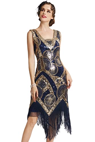 BABEYOND 1920s Flapper Dress Long Fringe Gatsby Dresses Roaring 20s Sequin...
