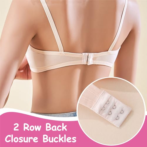 4er-Pack Mädchen Sport BHS Teens Unterwäsche mit Fest Gepolsterte und Verstellbarem Schultergurt Bralette Top Bustier für 12-16 Jahre Kinder und Kleine Brüste Damen