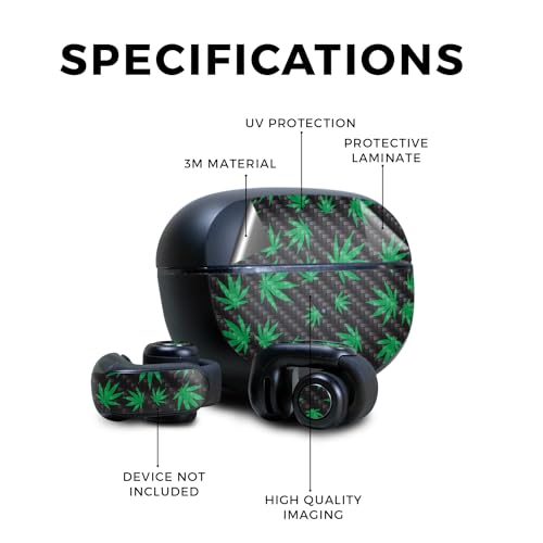 Image of Carbon Fiber Skin Compatible with Bose Ultra Open Earbuds - Marijuana - Premium 3M Vinyl Protective Wrap Decal Cover - Easy to Apply | Crafted in The USA by MightySkins
