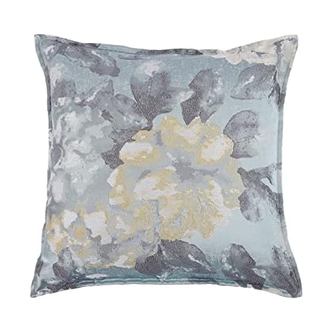 Btyrle Floral Jacquard Throw Pillow Covers 20x20 Inch Set of 1 Farmhouse Decorative Pillowcases Oil Painting Style Cushion Covers for Couch Sofa, Green Cover