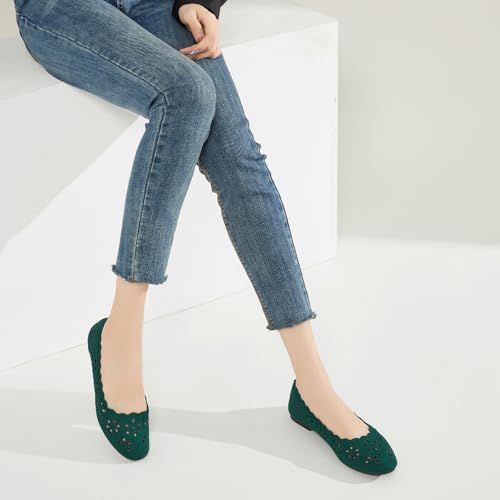 BABUDOG Mesh Ballet Flats Shoes for Women,Womens Flats Dressy Comfortable,Women's Dress Shoes with Flower Eyelets,Slip on Casual Walking Flats4