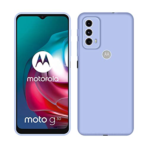 Image of Case Creation Liquid TPU Silicone Cover for Motorola Moto E30 Soft Case,Anti-Dirty Slim Case Frosted Matte Cute Candy TPU Raised Bezel (Splash of Color) Back Case Cover for Moto E30 -Light Purple