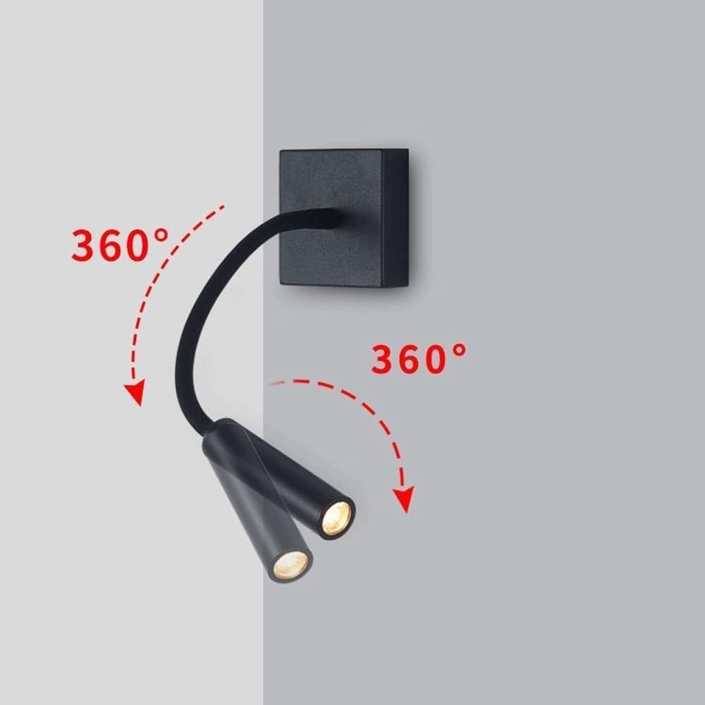 Industria Wewnętrzna lampa ścienna LED łabędź szyja mocowanie ścienne do łóżka do czytania 33 cm idealna do sypialni, biura, przedpokoju, kawiarni lub hotelu