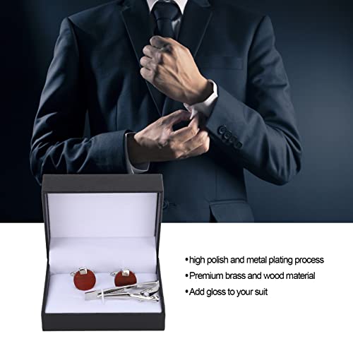 Manchetknopen set, 2 manchetknopen 1 stropdas clip metalen vergulde manchetknopen stropdas clip set voor bruiloft - Image 8