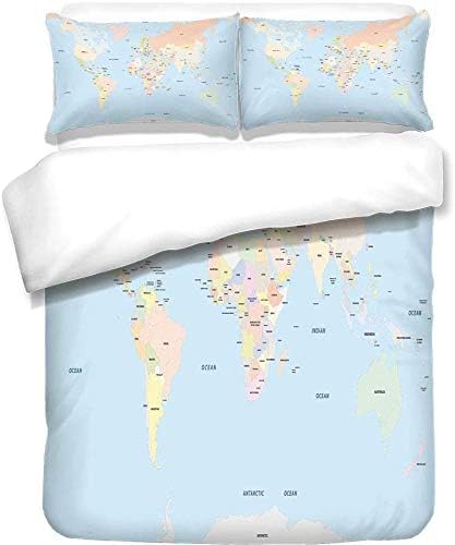 Amazon Dojofelpm 布団カバーセット 掛け布団カバーセット ボックスシーツ 枕カバー テーマ国境国装飾多色地図昔ながらの古典的な政治世界地図管理 セミダブル 肌に優しい 高級感 寝具カバーセット クイーン 210x210cm 寝具カバーセット オンライン通販
