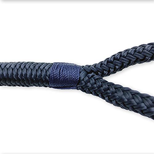 HonuNautic Boot Fenderleine | Festmacherleine | Fenderseil | Festmacher | Tau | Seil 8, 10, 12 mm Durchmesser mit Auge, 2 m oder 3 m Lang, in Dunkelblau oder Schwarz (ø 12 mm, 3 m lang)