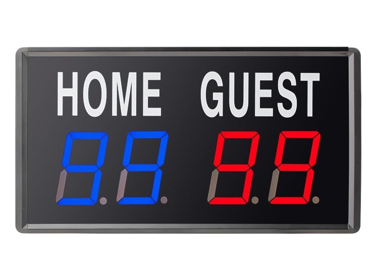 HCLSHOP Electronic Scoreboard Portable 1.8in LED Digital Score Keeper, 5 Brightness Adjustment Includes Remote Control, for Basketball/Ping Pong/Volleyball/Table Tennis Sports, Indoor Outdoor Games