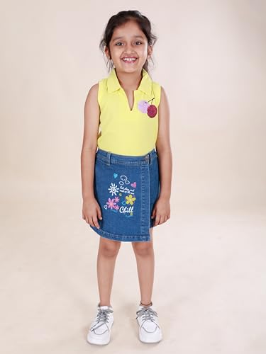 Image of KiddoPanti Girls Denim Over Lap Shorts
