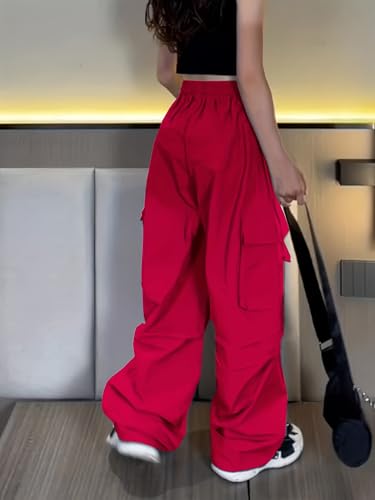 Image of Girls Cargo Pants Elastic Waist Drawstring with Pockets Pants