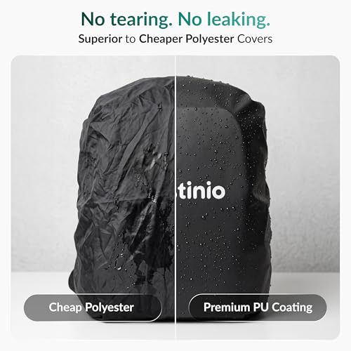 Image of Destinio Rain Cover for Bag Waterproof, Backpack Raincover for Laptop, School & Trekking Bags, Rip Resistant, Full Dust & Scratch Protection with Secure Buckle Strap & Storage Pouch (Black-20L to 55L)