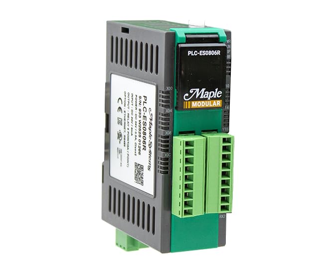 Image of Compact PLC Controller, 8 Digital Inputs, 6 Relay Outputs, Ethernet and Serial Communication, Maple Systems, PLC-ES0806R