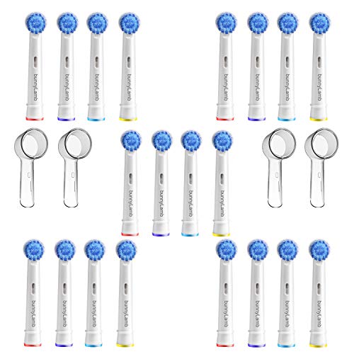 Bunny Lamb Soft Replacement Brush Heads for Sensitive Gum Care and Teeth Compatible with Oral-B - Count of 20
