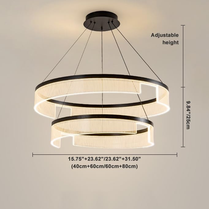 Lustre à anneau LED télécommandé à intensité variable 3000K-6000K