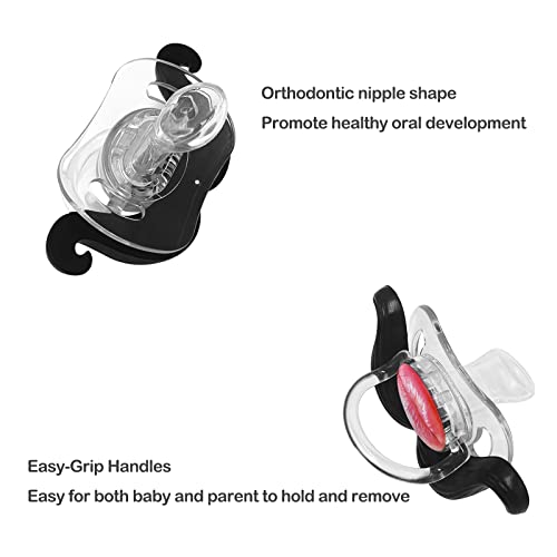 Robbear 4-Pack Funny Baby Pacifier, Cute Lips Mustache For Babies 0-12 Months, Orthodontic Silicone Nipple, Bpa-Free, Gift For Newborns, Infants, Toddlers #TOP7