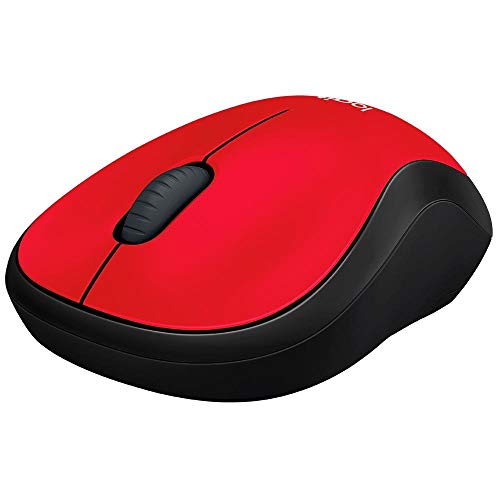 Mouse sem fio Logitech M185 com Design Ambidestro Compacto, Conexão USB e Pilha Inclusa - Vermelho