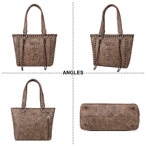 Image of Montana West Spiritual Collection Western Tote Bag for Women Vegan Leather Shoulder Handbag with Wallet