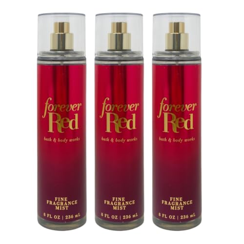 Bath and Body Works Forever Red Fine Fragrance Mist 8.0 Fl Oz 3-Pack (Packaging May Vary)