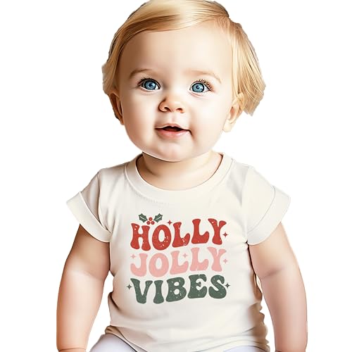 Holly Jolly Vibes Mommy and Me Matching Christmas T-Shirts for Matching Family Fun Outfits2