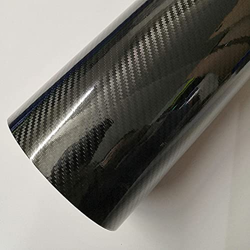 Auto Schutz Carbon Folie, 4D 5D 6D Black Carbon Fiber Vinylfilm Auto Wrapfolie 5D Roll Auto Aufkleber Auto Sport Exterior Zubehör Film(50cmx600cm)