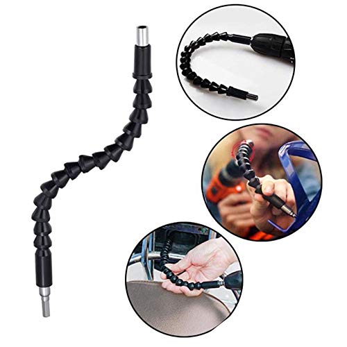 Flexible Soft Shaft Extension Drill, Flexible Extension Screwdriver Bit Holder, Easy Bendable Snake Driver Extender for Electrical Screwdriver or Hand Drill Multi-Angle Work (11.6 In)